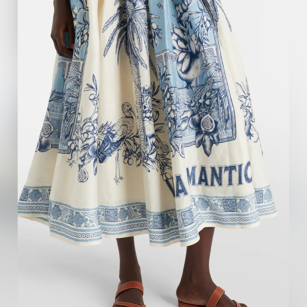 Alémais Villa Romantica linen-blend midi dress US 4 - Picture 5 of 11